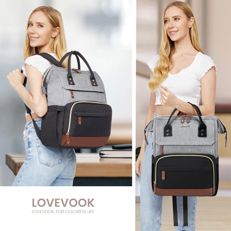 LOVEVOOK Laptop Backpack for Women  17 Inch Work Business Backpacks Purse With Large Capacity  Waterproof Nurse Bag College Bookbag for School  Waterproof Casual Daypack for Travel - Image 5